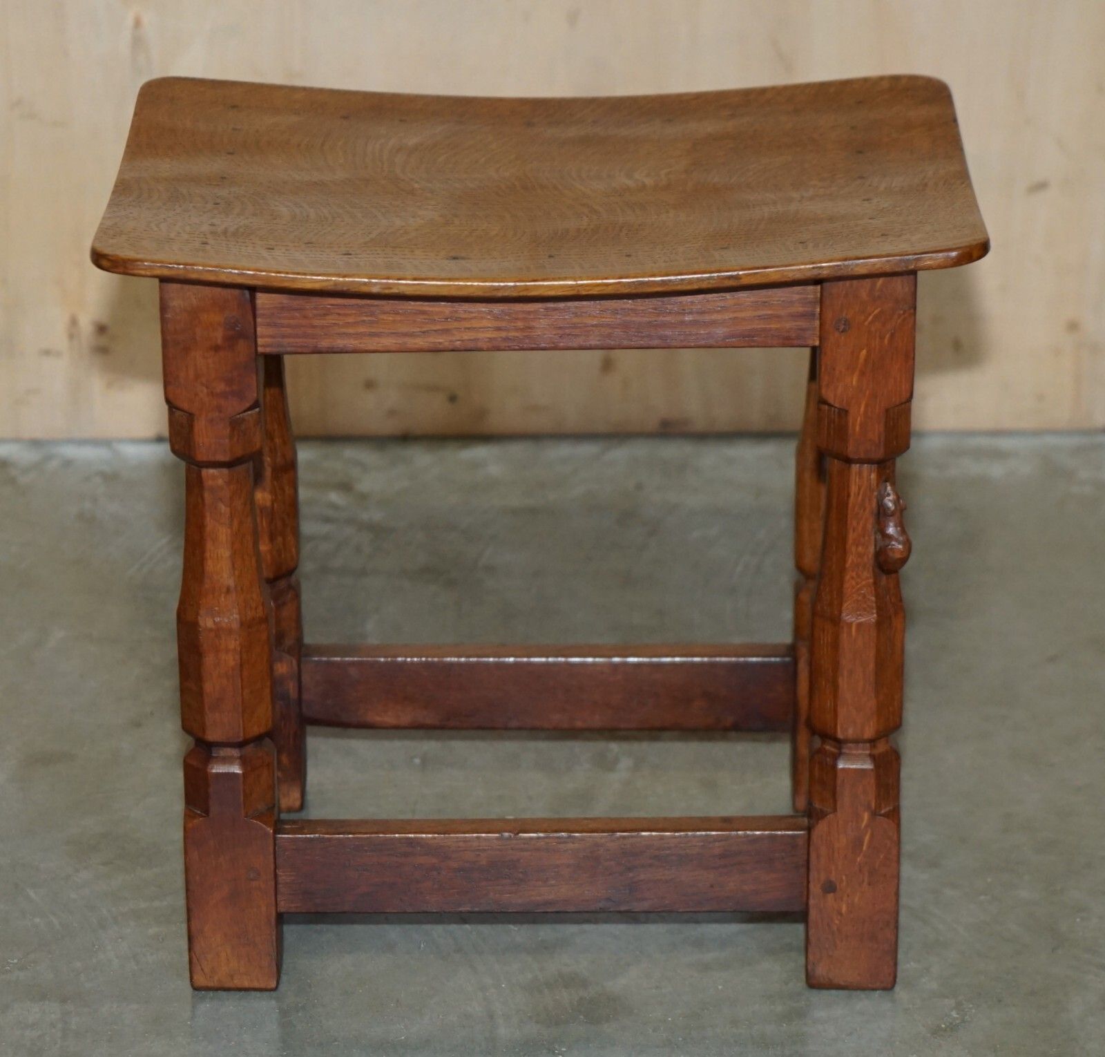 Fine Pair Of Rtestored Original 1930's Burr Oak Robert Mouseman Thompson Stools photo Furniture