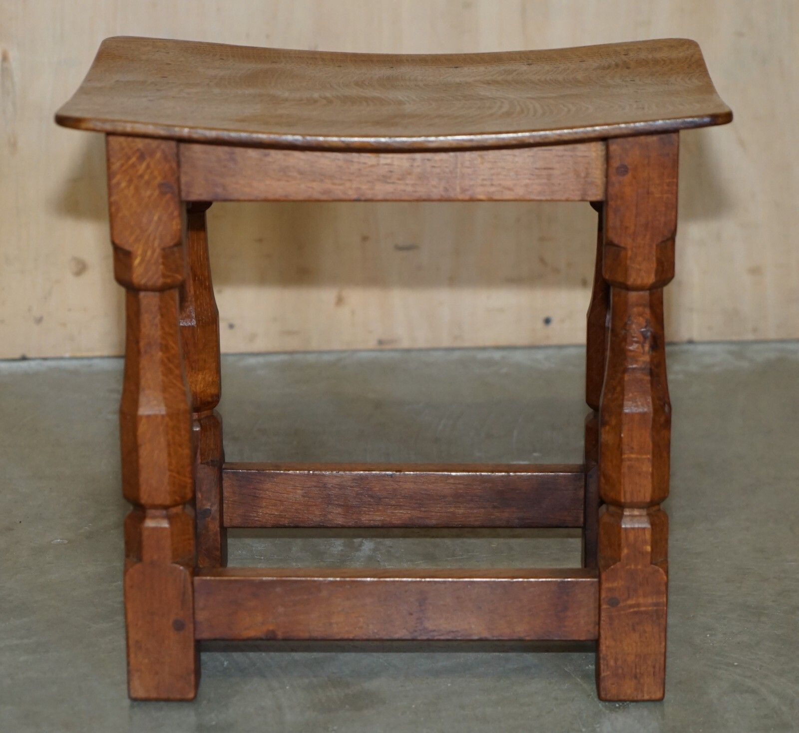 photo furniture Fine Pair Of Rtestored Original 1930's Burr Oak Robert Mouseman Thompson Stools