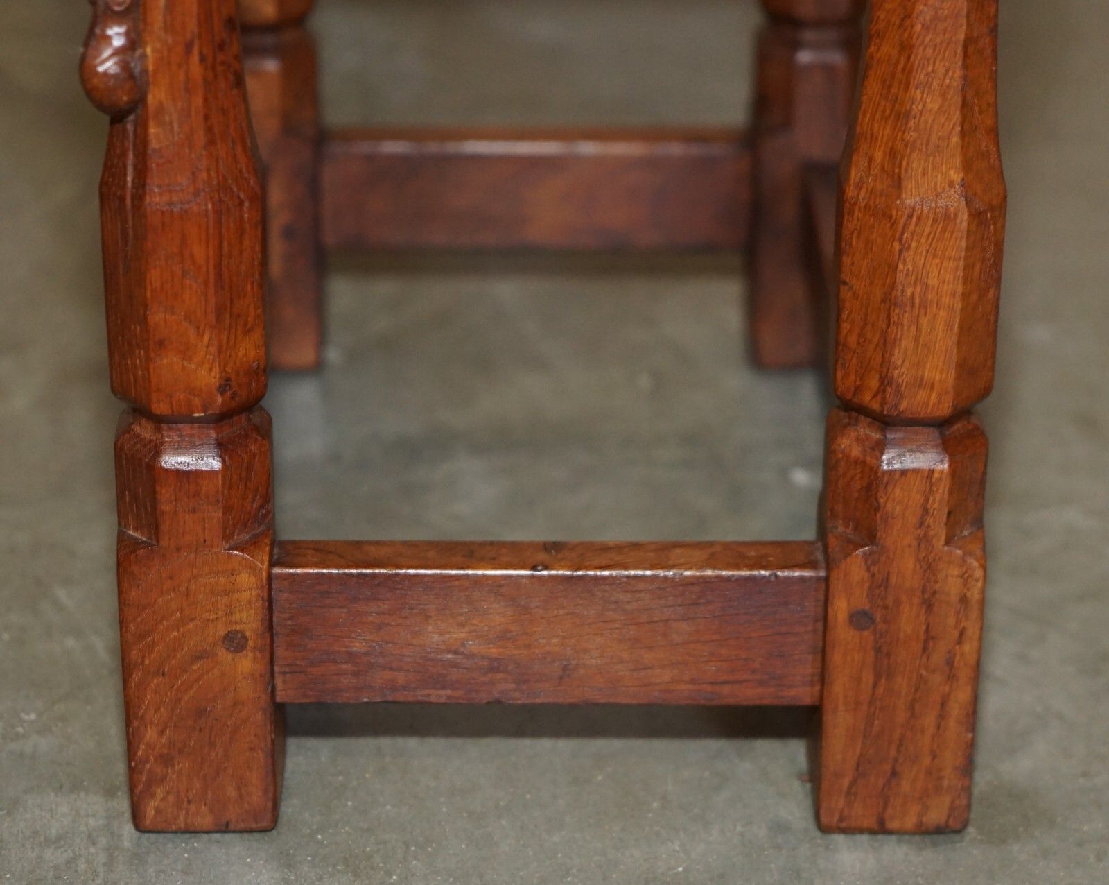 5450.0 Fine Pair Of Rtestored Original 1930's Burr Oak Robert Mouseman Thompson Stools photo