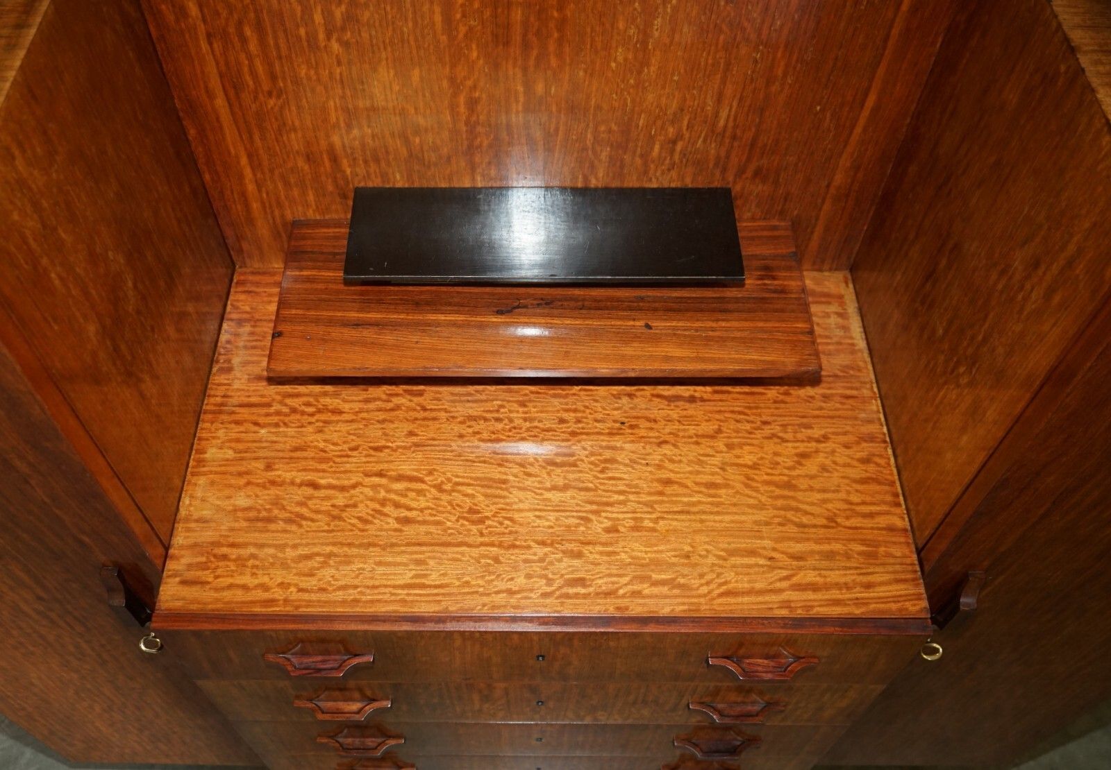 Furniture Original Antique Art Deco Cir 1920's Double Wardrobe Chest Of Drawers Compendium photo