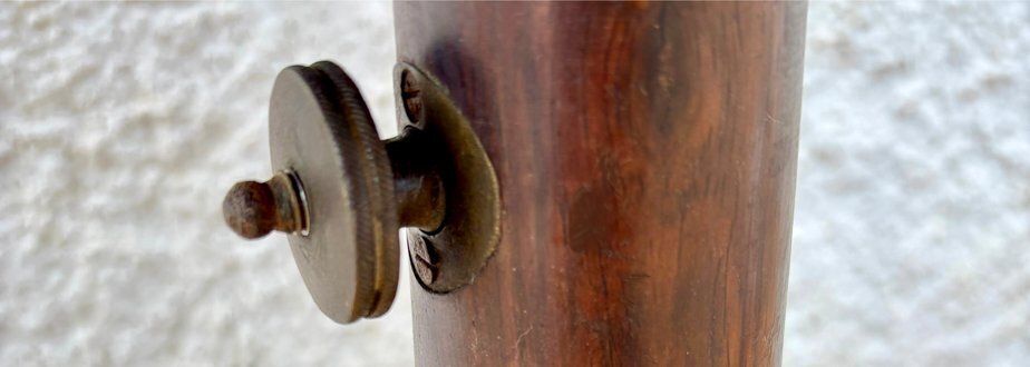 Furniture Early 20th Century French Rotating Round Side Table In Walnut, 1940s photo