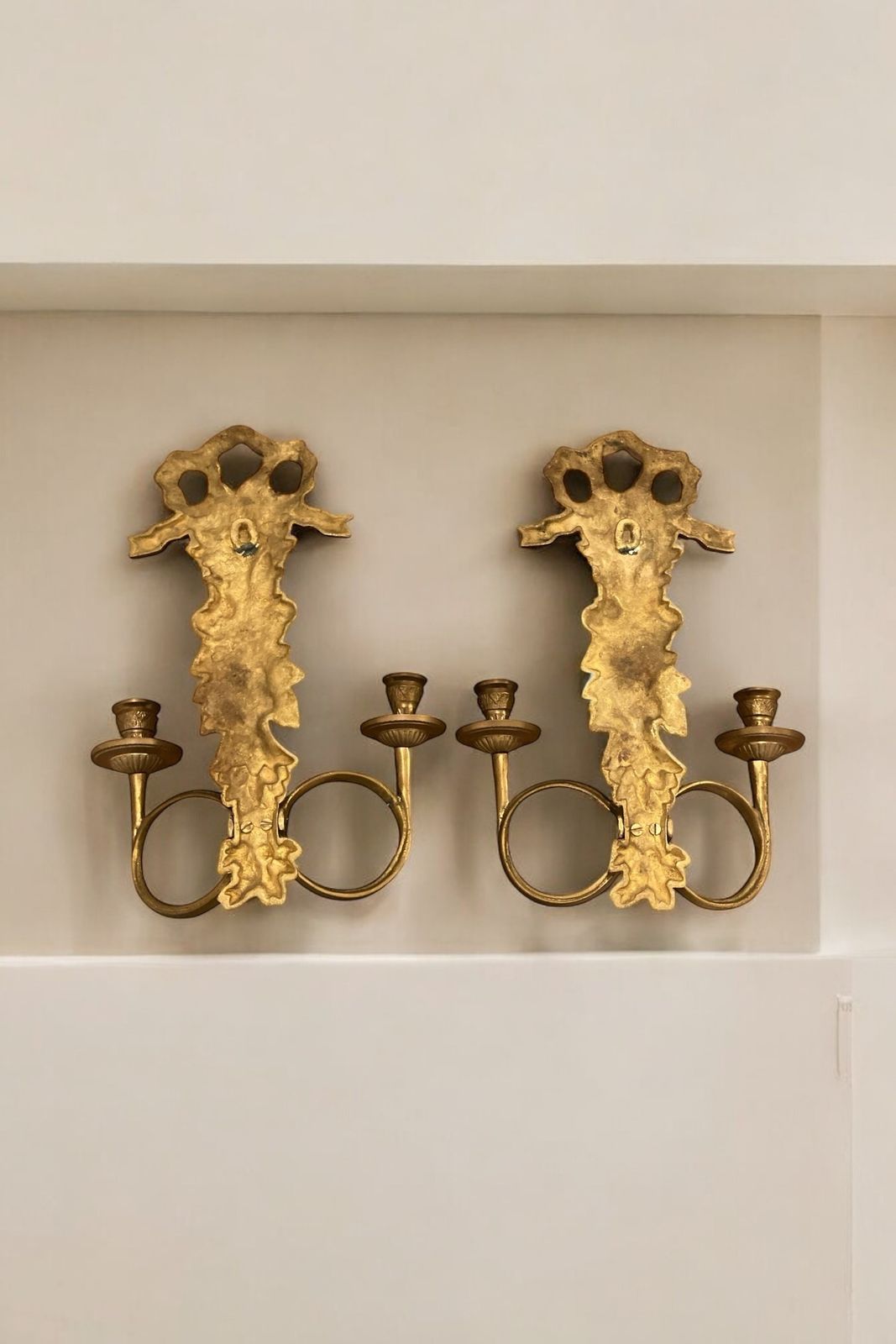 Pair Of Italian Brass Wall Sconces, Candelabra photo vinterior