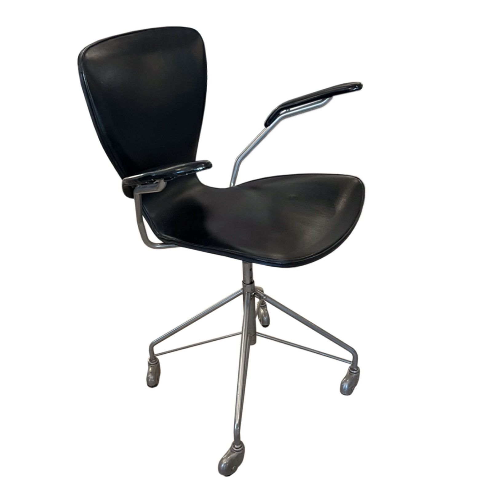 Black Model 3217 Swivel Desk Chair By Jacobsen For Fritz Hansen photo for sale