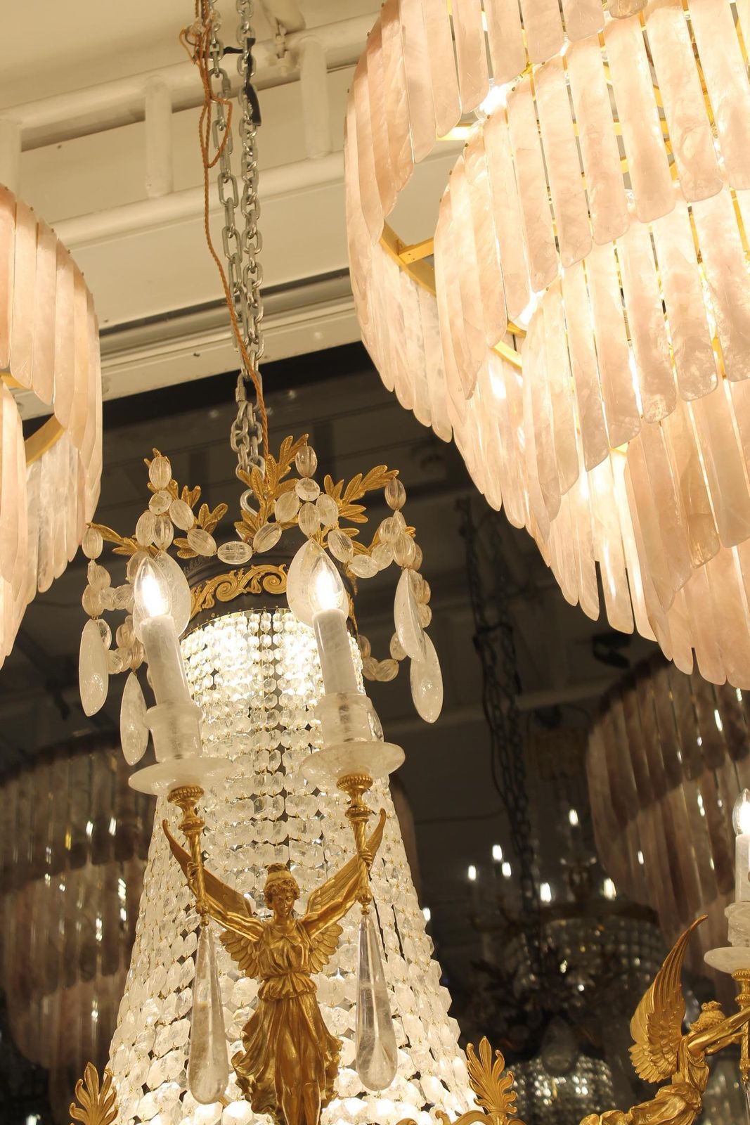 Large Beautiful Gasolier Bronze & Rock Crystal French Chandelier With 36 Lights photo vinterior