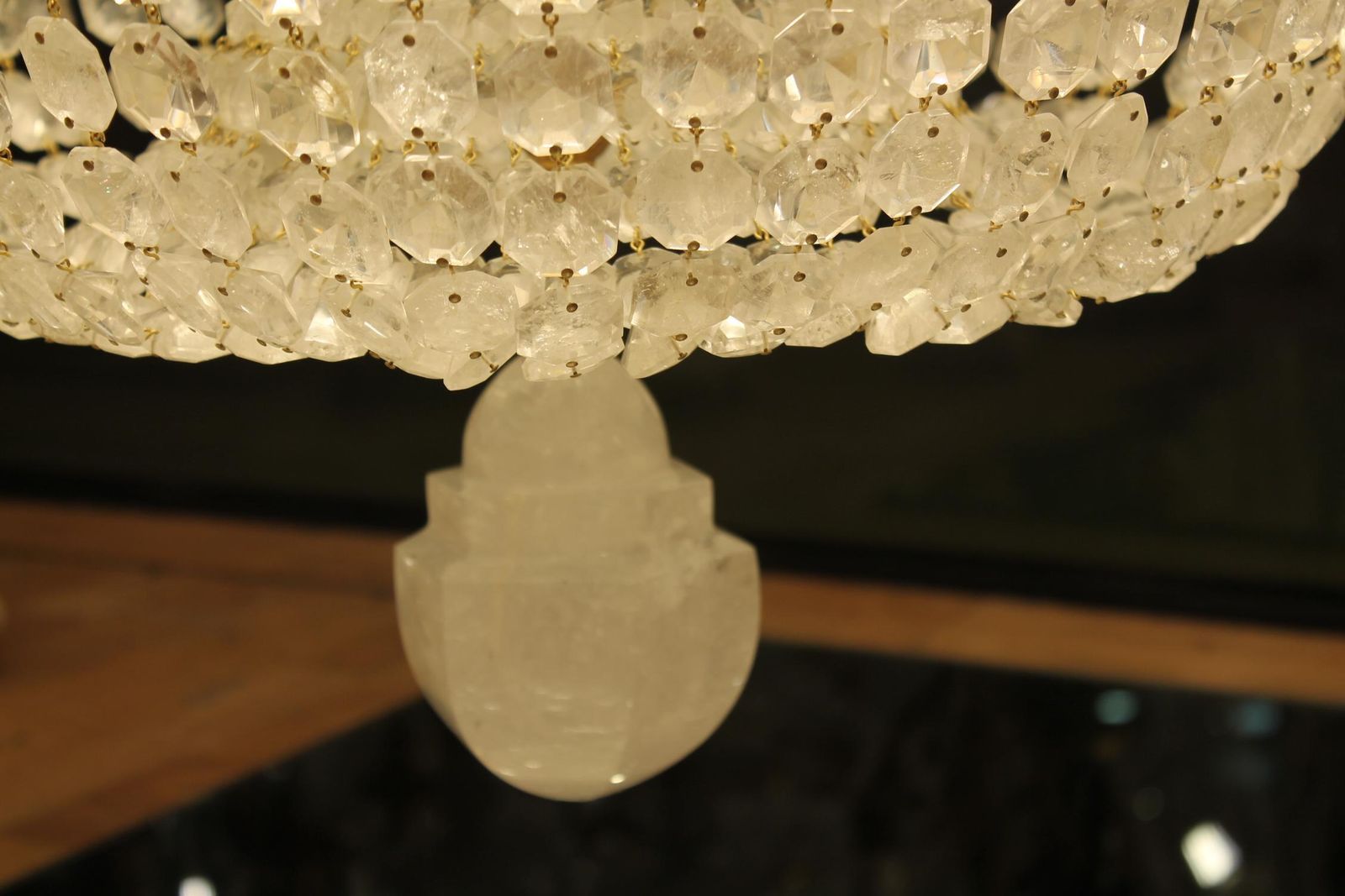 Large Beautiful Gasolier Bronze & Rock Crystal French Chandelier With 36 Lights photo buy