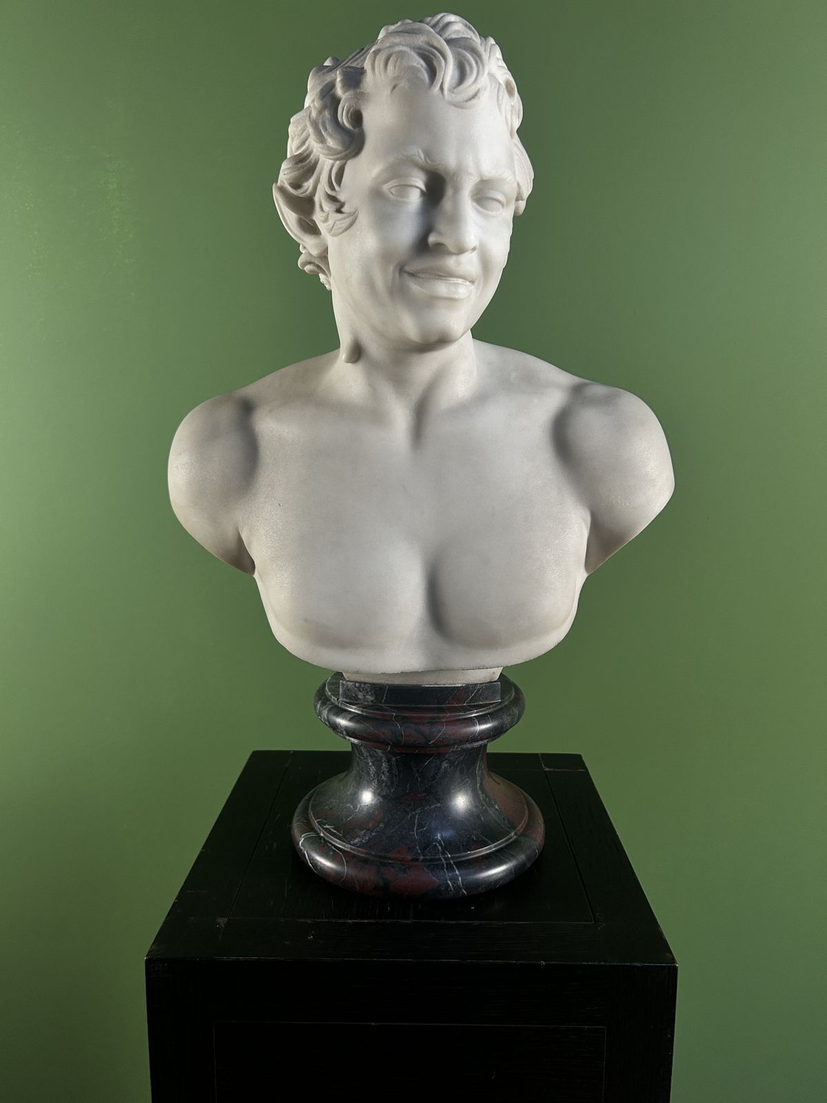 19th Century Italian Marble Bust Of The Albani Faun photo for sale