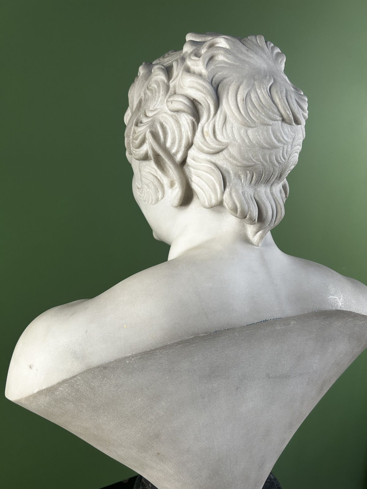 19th Century Italian Marble Bust Of The Albani Faun photo vintage