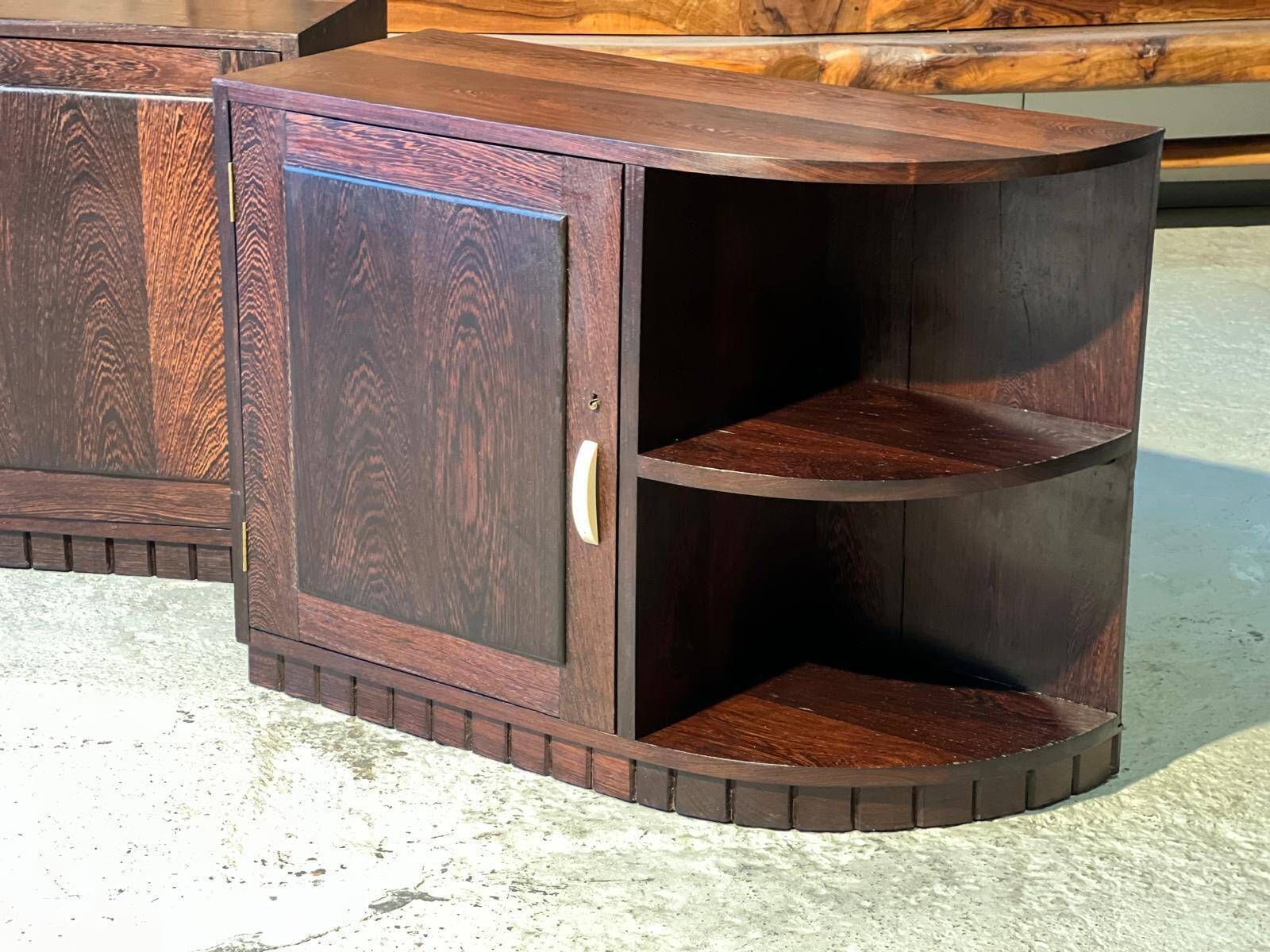 Important Pair Of Art Deco Bedside Tables In Palm Wood 1930 photo vinterior