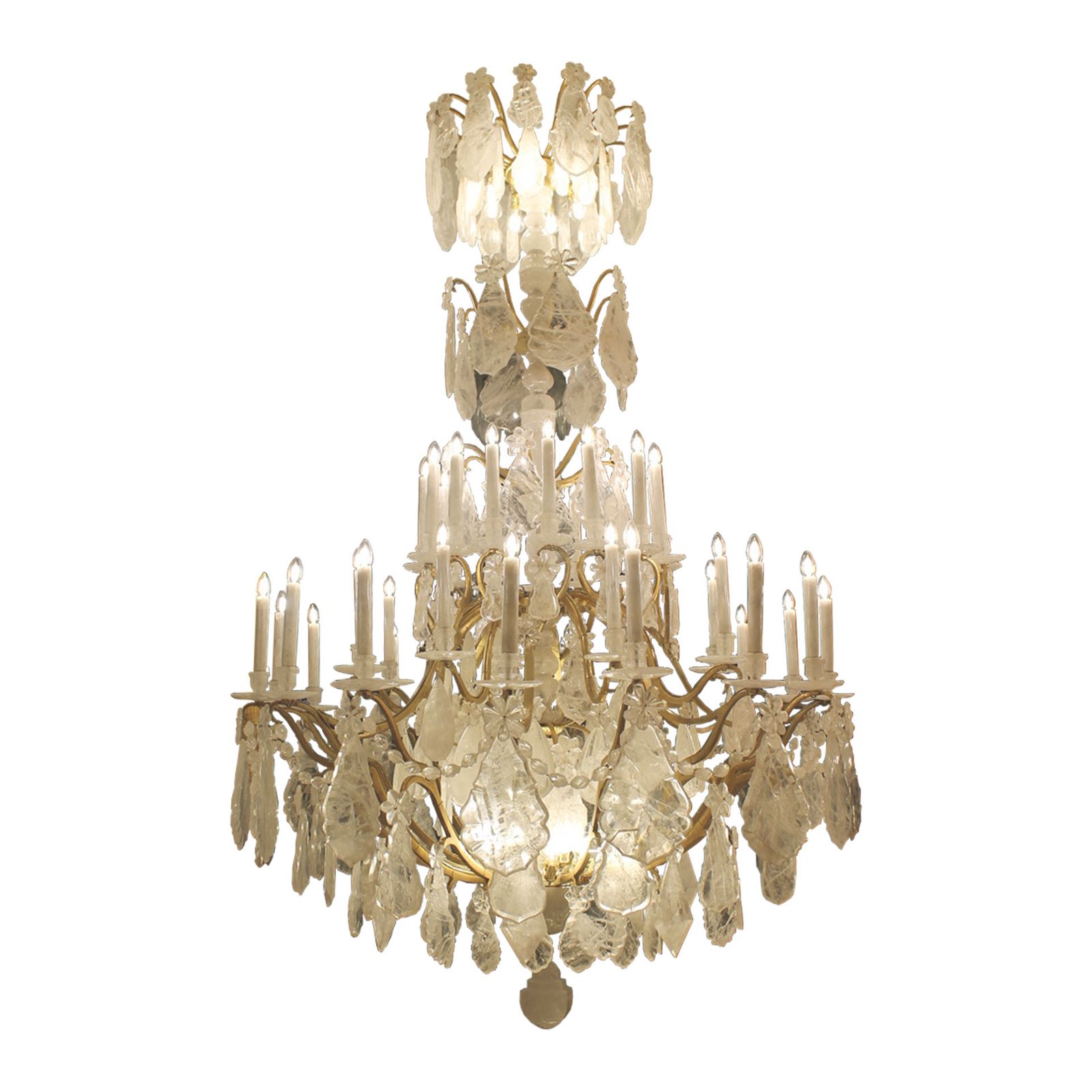 Unique Single   Imposing Rock Crystal Louis XV Style Cage Chandeliers H300cm W180cm photo Lighting