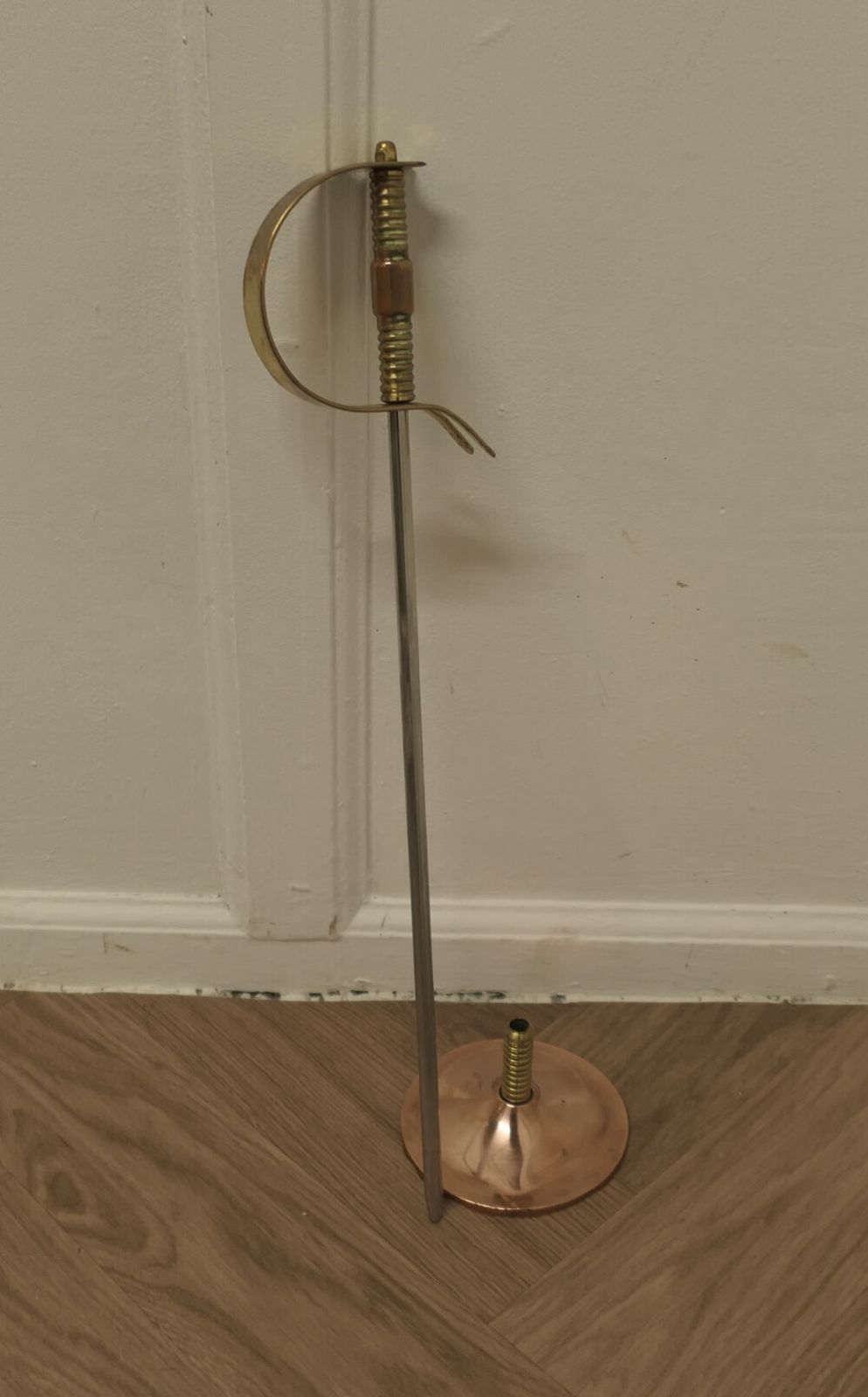 Very Stylish Arts And Crafts Copper And Brass Sword Poker photo Home Fixtures