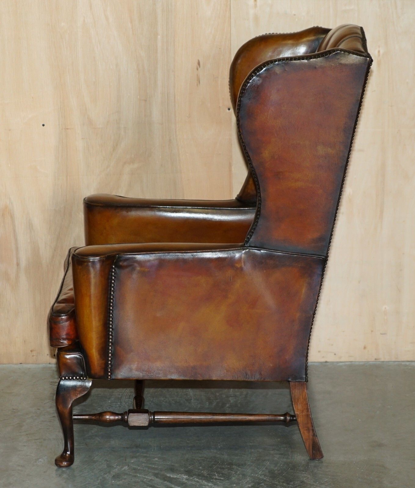 photo buy Pair Of William Morris Chesterfield Tufted Wingback Brown Leather Armchairs