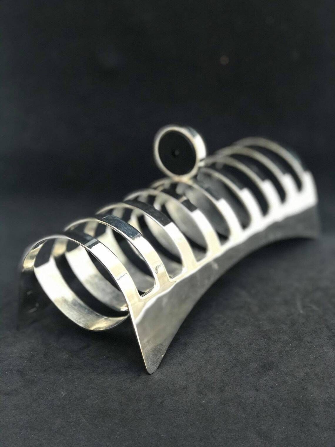 Butter Dish With Lid Toast Rack Holder 8 Slices Silver Plated Breakfast Set Wedding Gift Hostess Gift photo Home Decor
