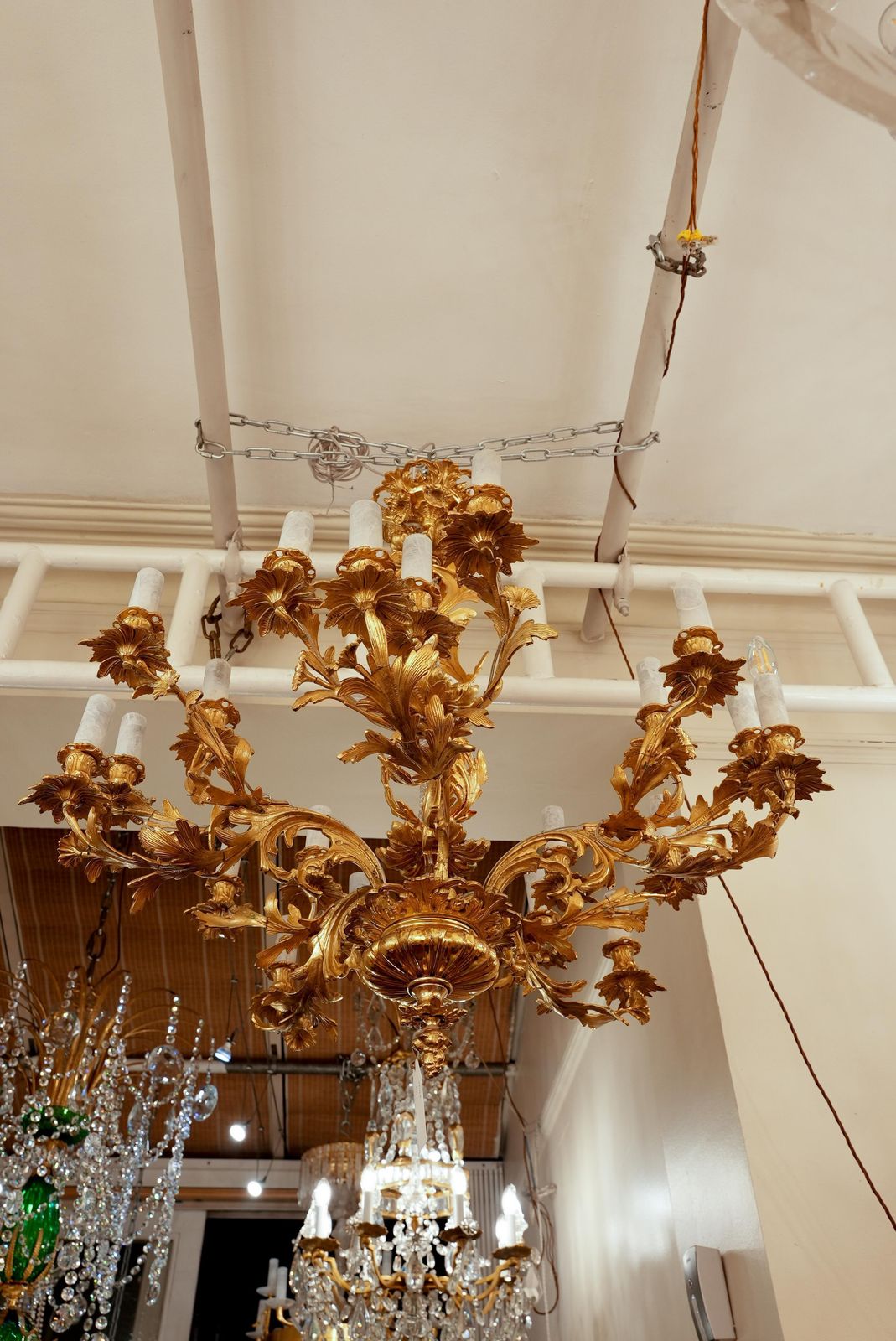 A Magnificent Bronze Gilt French Rococo Chandelier With 20 Flames photo furniture
