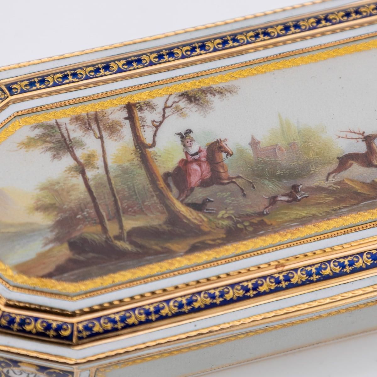 Home Decor 18th Century German 18k Gold & Enamel Snuff Box, Freres Jordan, Hanau C.1790 photo