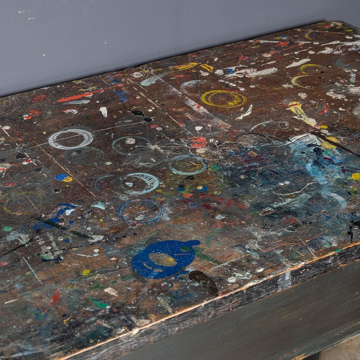 photo for sale Vintage 20th Century Paint Splashed Art Department Table C.1960