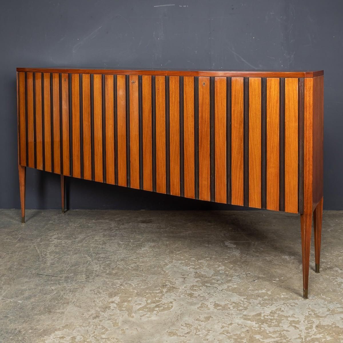 Mid 20th Century Italian Striped Wooden Buffet By Paolo Buffa C.1950 photo for sale