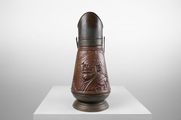 Copper Umbrella Stand With Embossed Image Of Rubbens, France, 1900s photo Home Decor