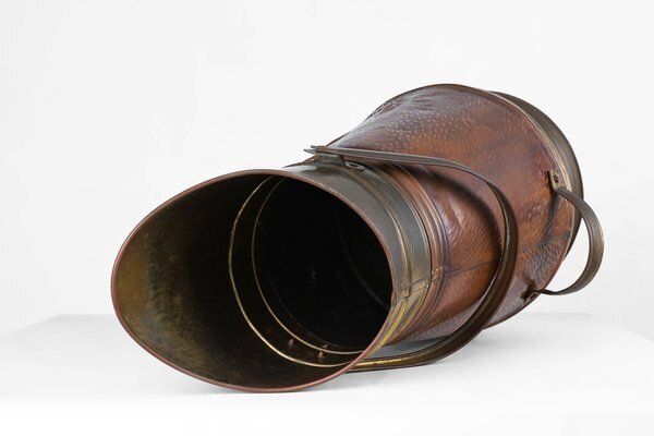 629.0 Copper Umbrella Stand With Embossed Image Of Rubbens, France, 1900s photo