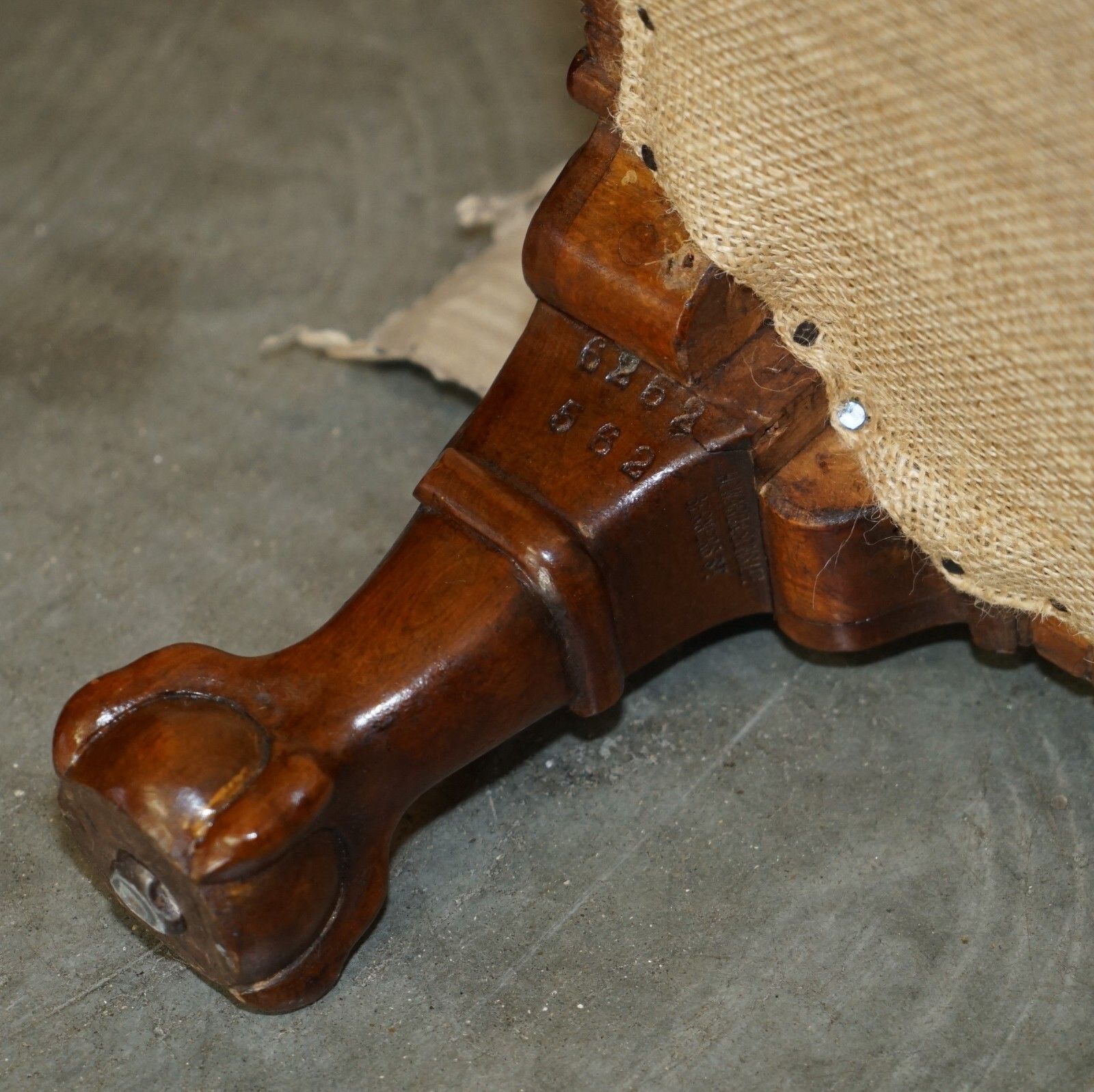 Fully Restored Antique Howard & Son's Claw & Ball Feet Armchair Ticking Fabric photo furniture