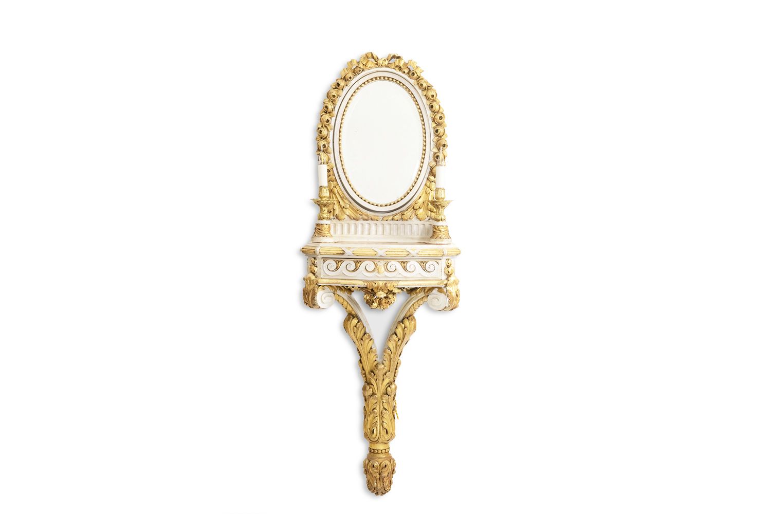 Console In Gilded And Lacquered Wood In Louis XVI Style. Circa 1900.