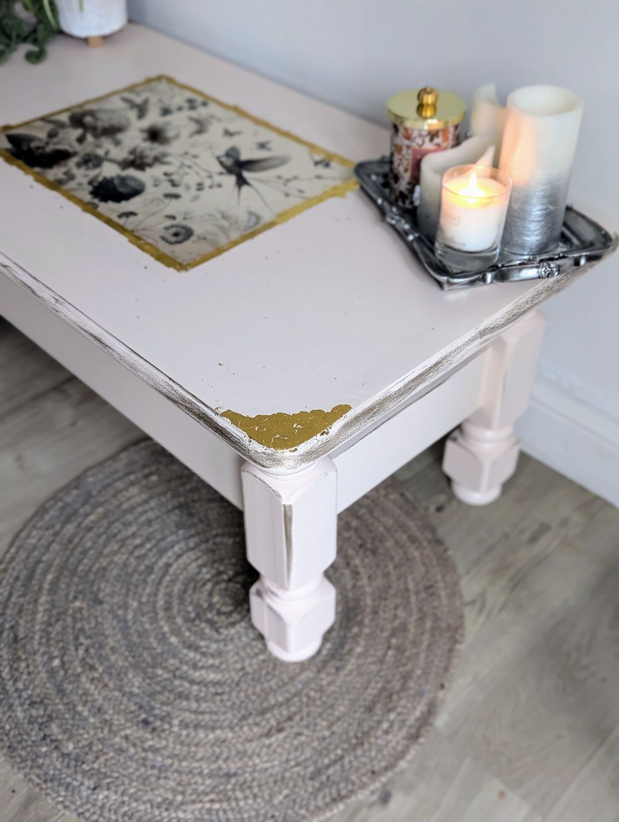 Upcycled Coffee Table Frenchic Sweet Cheeks Pink photo for sale