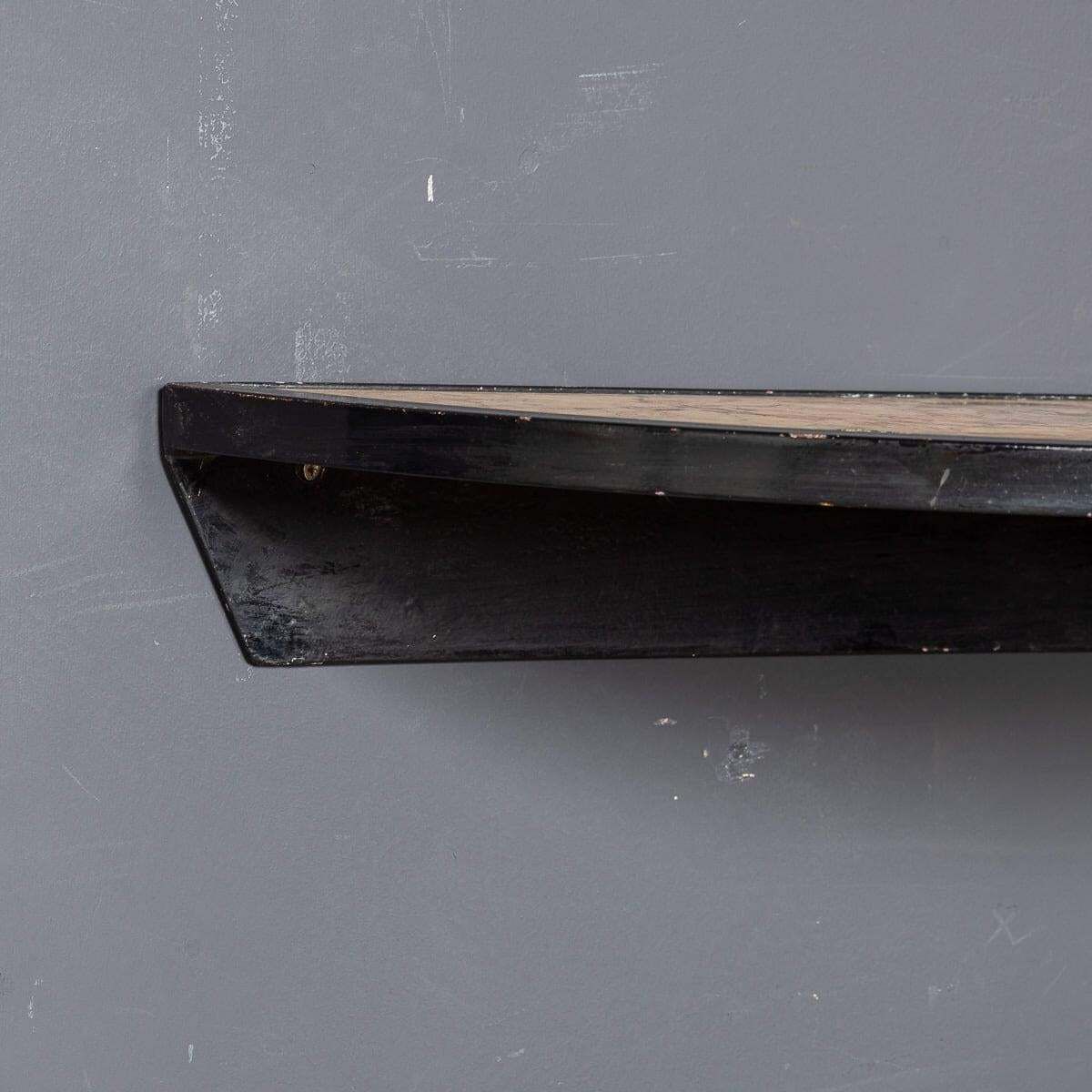 1995.0 Mid 20th Century Italian Black Metal Framed Mirror & Brass Console C.1950 photo