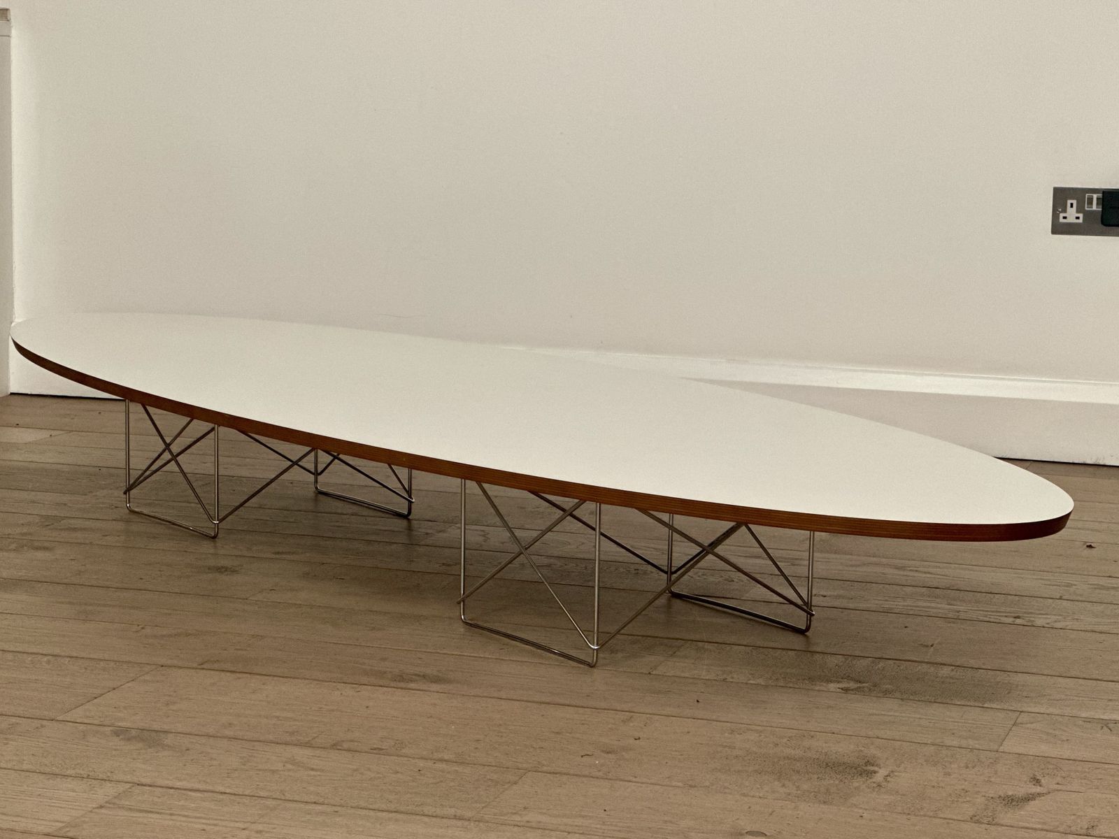 Vitra, Eames Elliptical Etr White Coffee Table, 226x74cm photo for sale