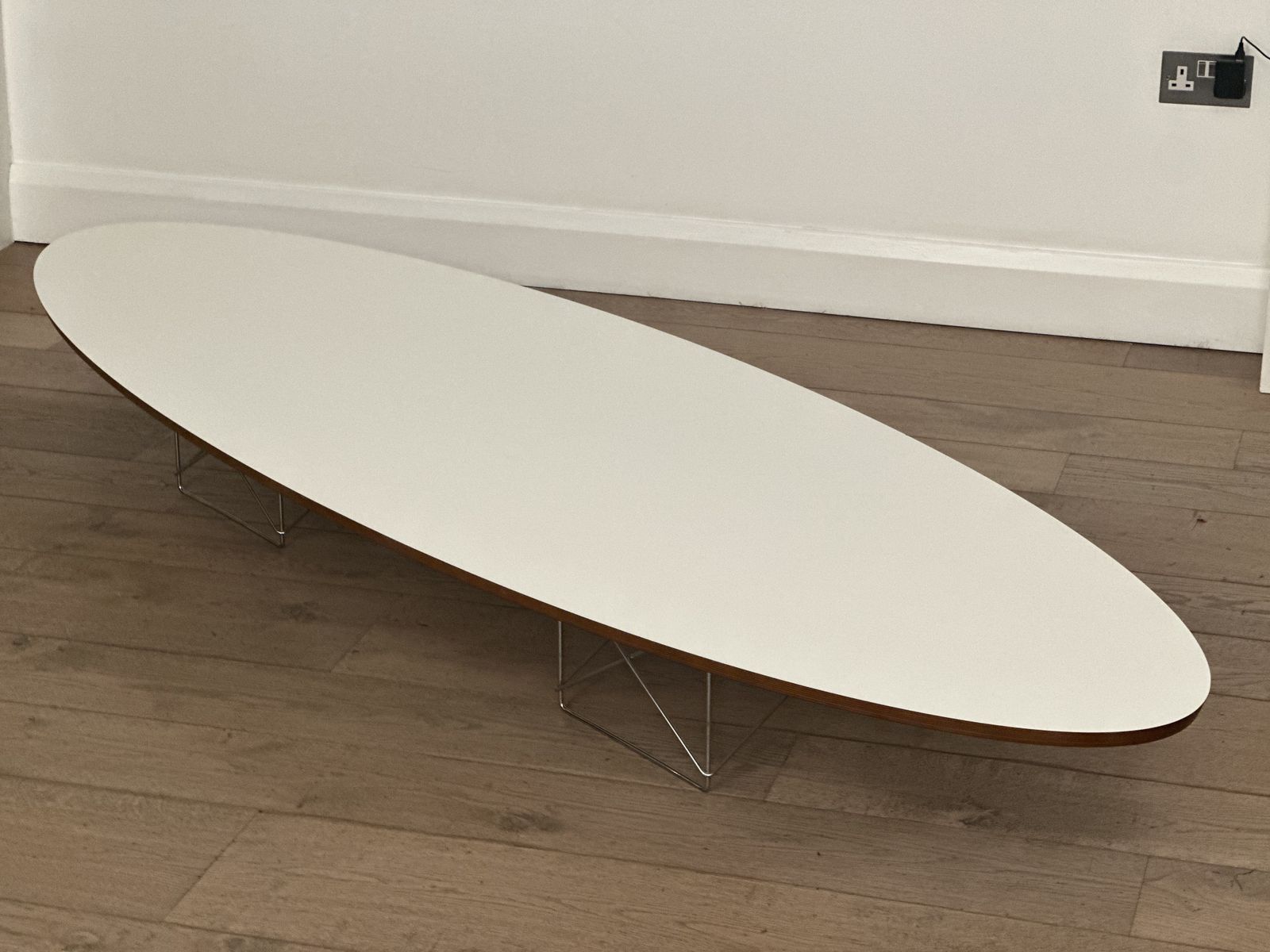Vitra, Eames Elliptical Etr White Coffee Table, 226x74cm photo vinterior