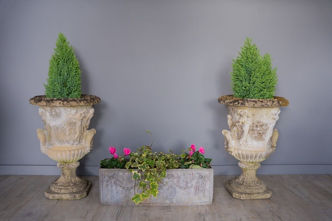 Antique Lead Rectangular Planter photo for sale