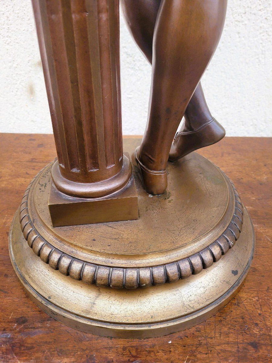 Paul Dubois, The Florentine Singer Of The 15th Century, Signed Bronze, 19th Century photo vintage