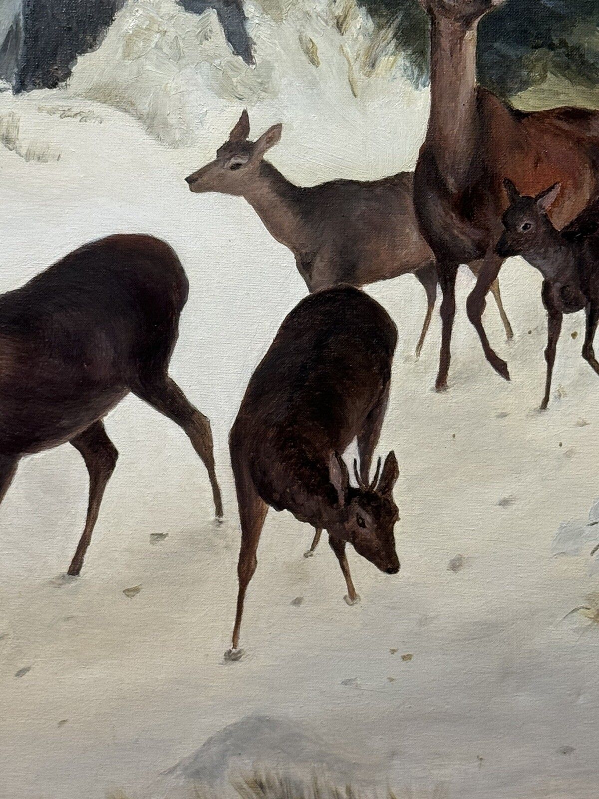 photo vintage Mid 20th Century 'The Spooking Of The Doe' Winter Scene By Artist J M Wood