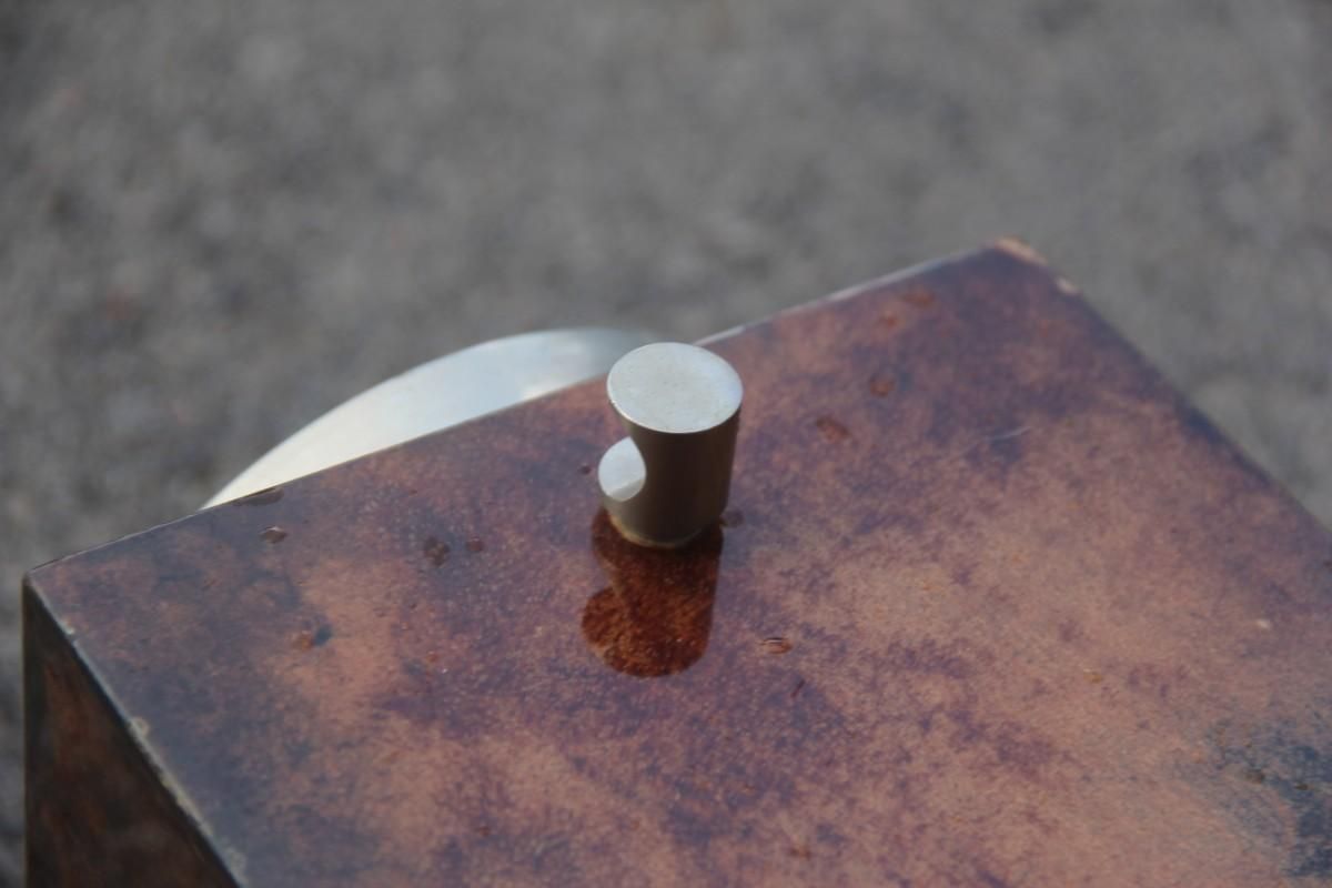 Aldo Tura Box Ice Goatsking Brown Italian Mid Century Modern Design 1950s Cube photo vinterior