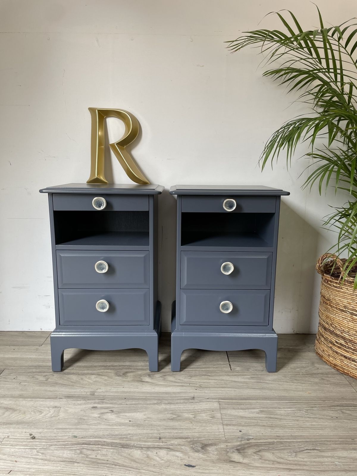 Stag Minstrel Narrow Bedsides Painted Blue