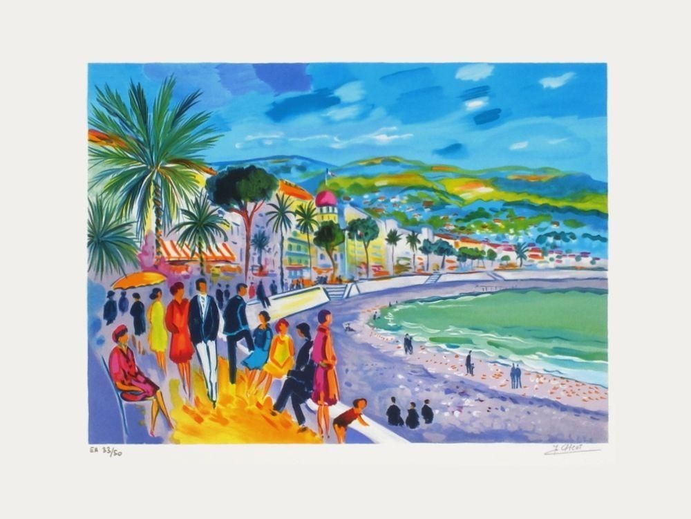 1990 Jean Claude Picot French Riviera Lithograph photo furniture