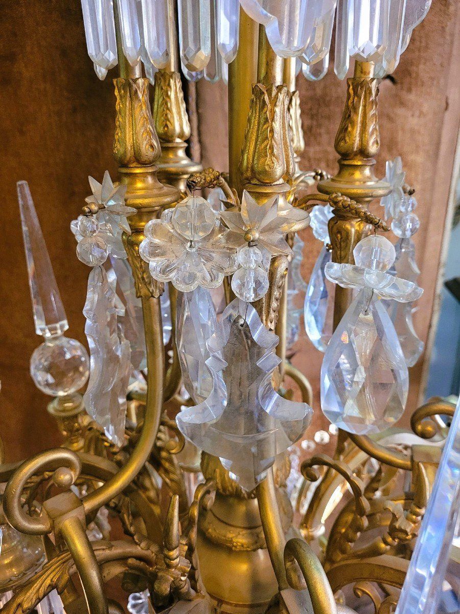Large Chandelier In Gilt Bronze And Crystal, Napoleon III, Early 20th Century photo 5319.0