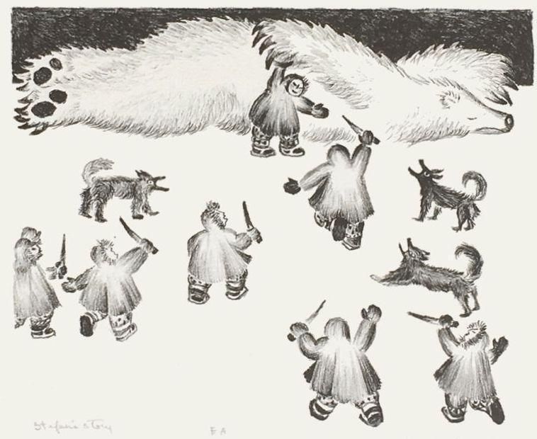 1970s "Stefan's Story (Eskimo)" Lithograph By Dale De Armond photo furniture