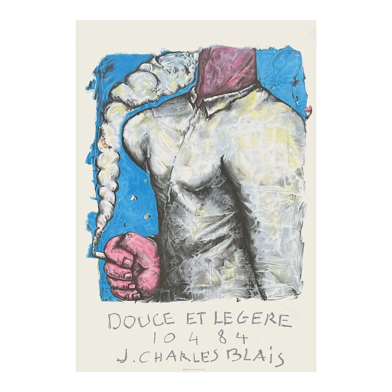 1984 Jean Charles Blais Douce Et Légère Lithograph Poster