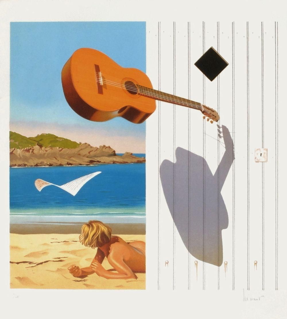1980s Jean Pierre Henaut, Ombre Et Guitare, Lithograph