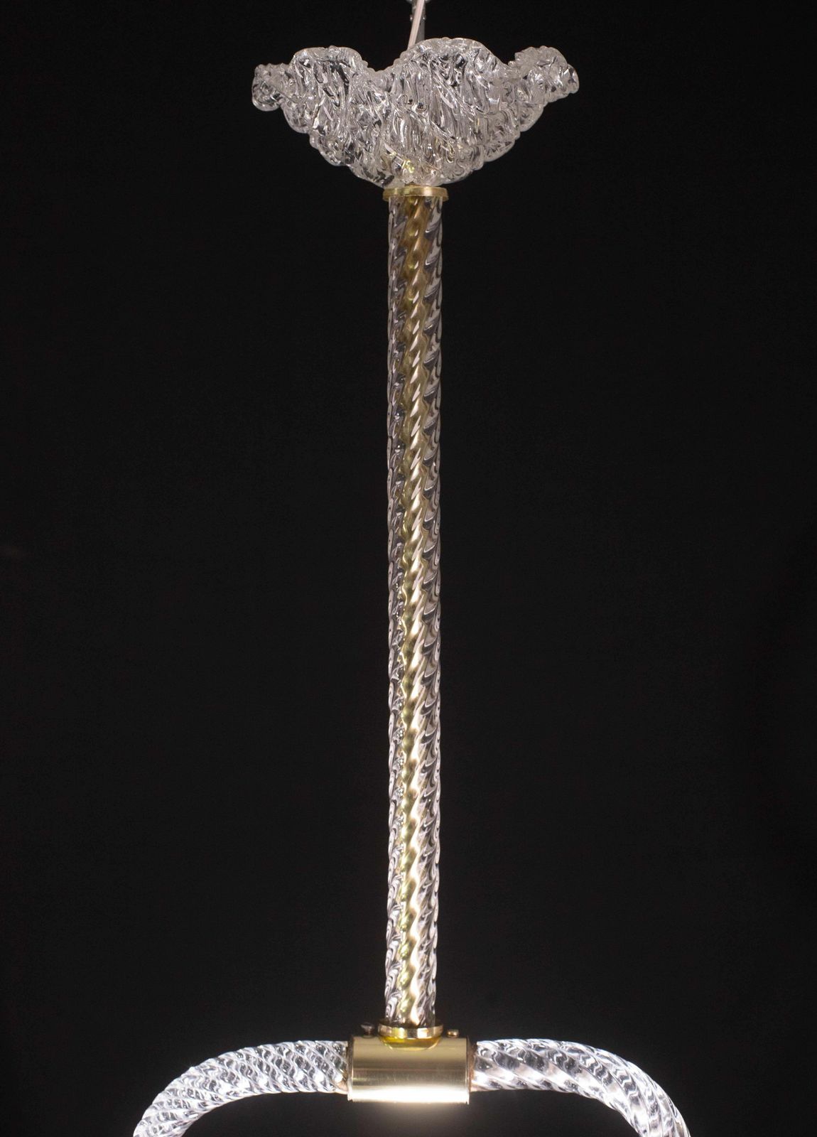 photo vinterior Trasparent Jewel Murano Glass Chandelier By Barovier E Toso, 1950s