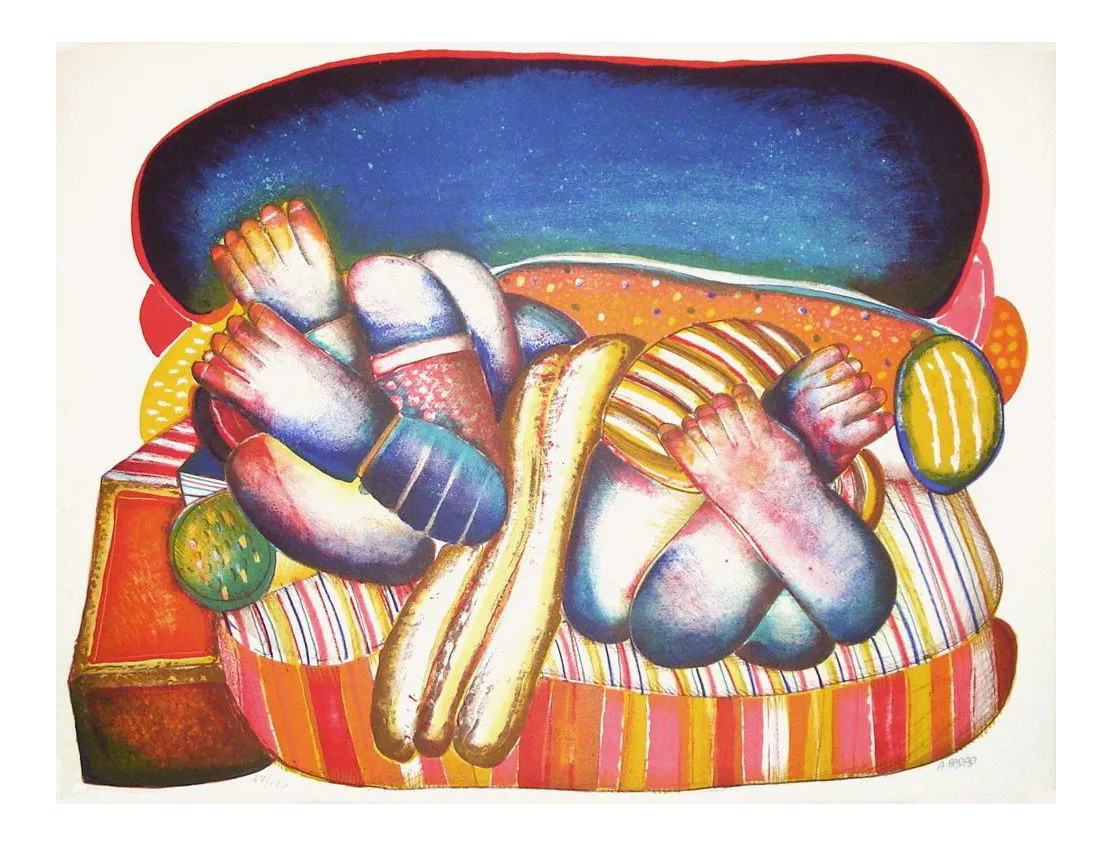 1970s Abraham Hadad "Femme Sur Canapé"