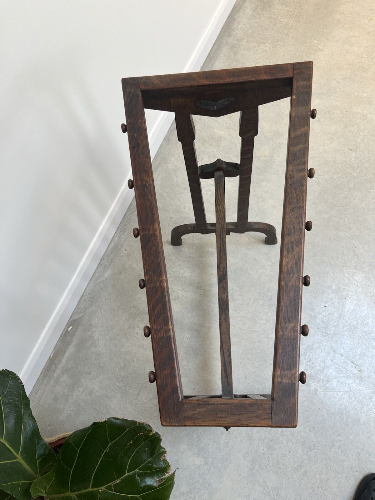 Asymmetric Arts & Crafts Oak Towel Rail photo Home Decor