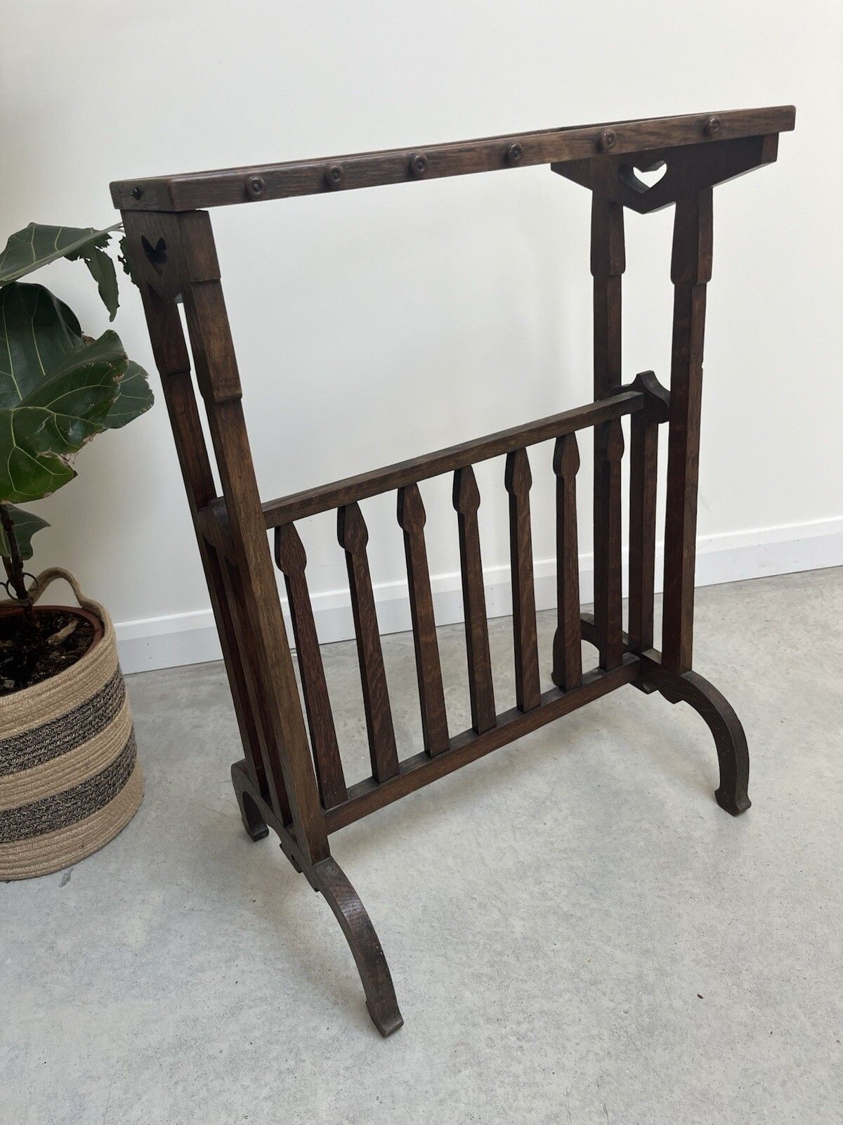 Asymmetric Arts & Crafts Oak Towel Rail photo buy