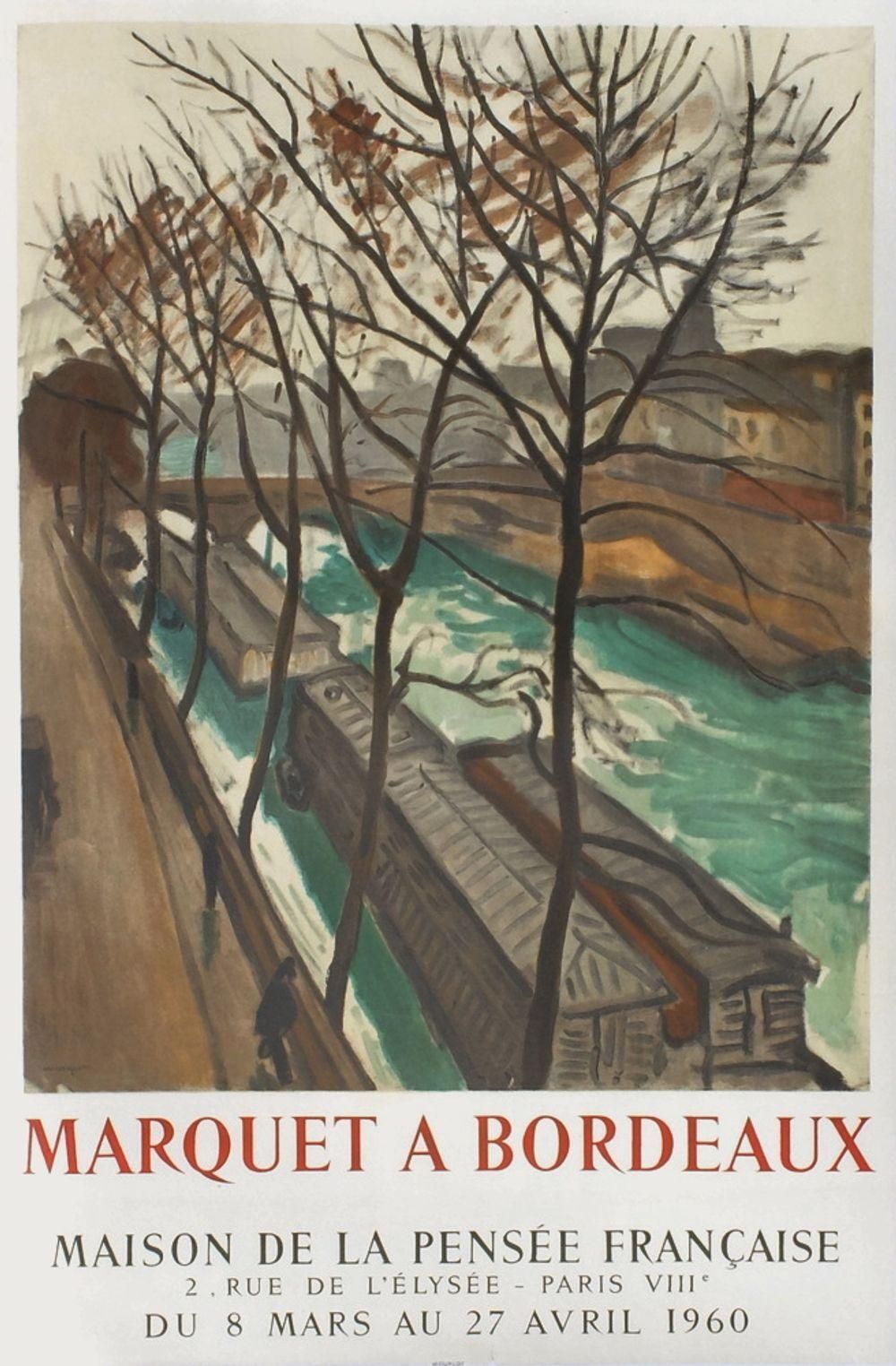 1960 Albert Marquet Maison De La Pensée Française Lithograph Poster photo furniture