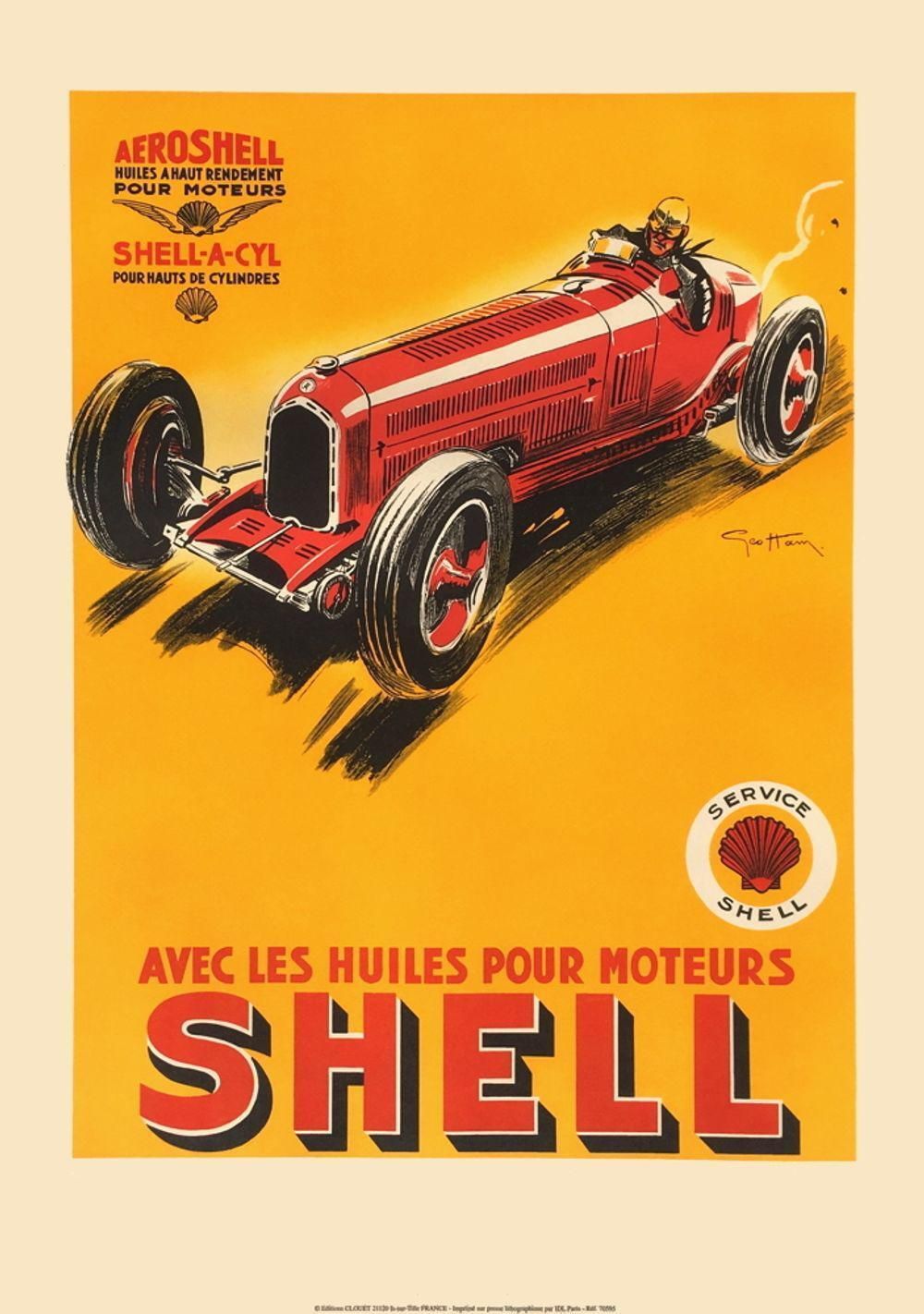 1990s After Géo Ham Shell Motor Oil 1930s Advertising Poster photo for sale