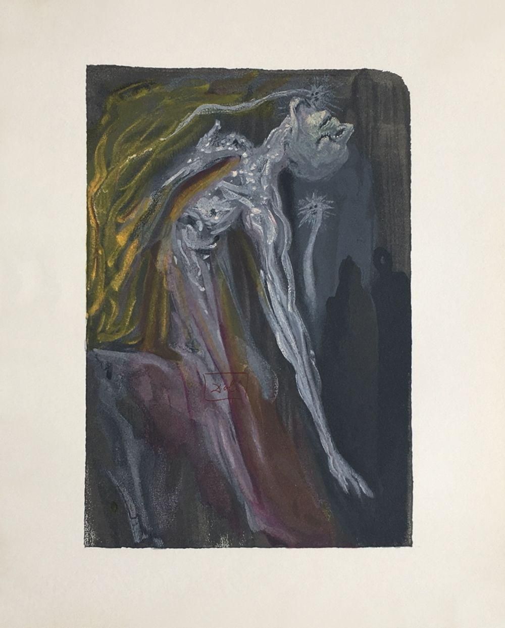 1960 Salvador Dali The Divine Comedy Les Erynnies Woodcut photo furniture