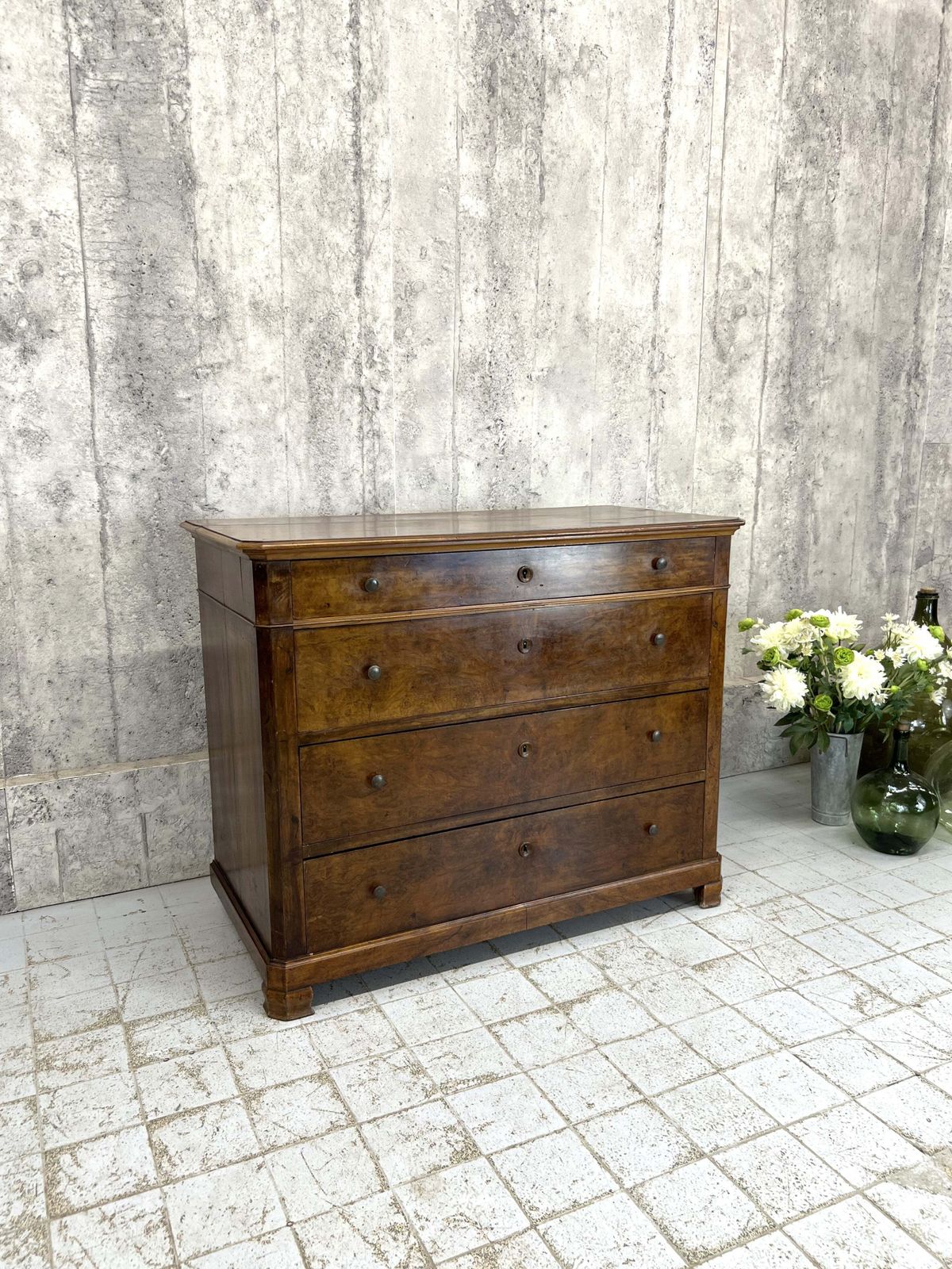 Vintage French 4 Drawer Chest Of Drawers photo furniture