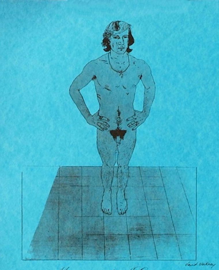1980s David Hockney (After) Jacques Damase Exhibition Poster photo furniture