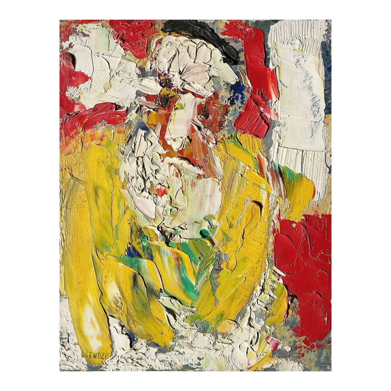 1968 Jacques Endzel The Yellow Rabbi Oil On Wood