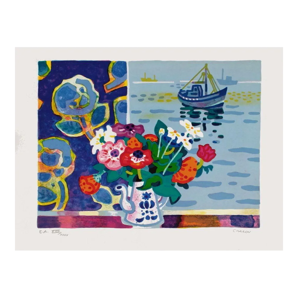 1975 Guy Charon Bouquet Bord De Mer Lithograph