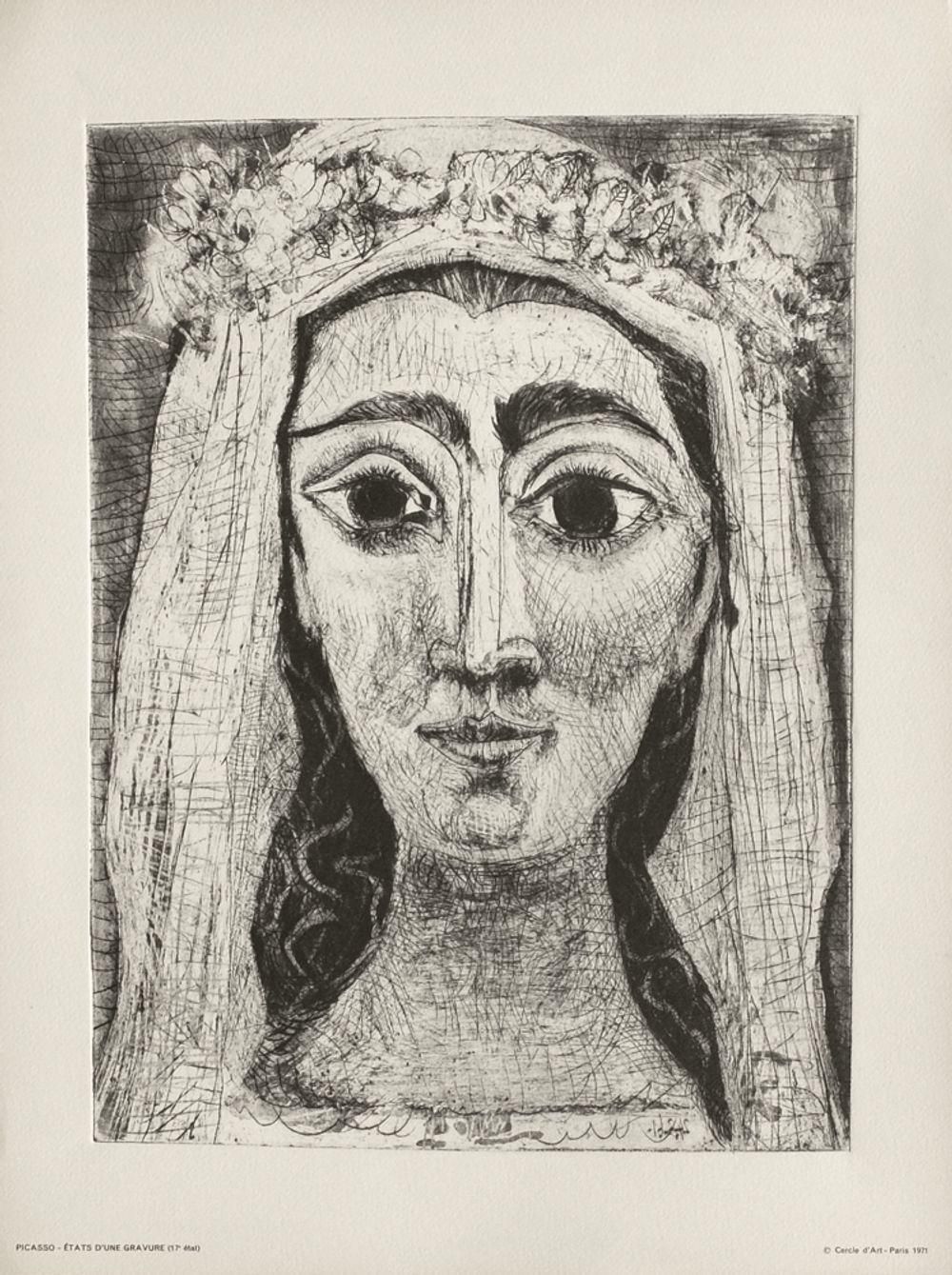1971 Jacqueline En Mariée De Face Print After Pablo Picasso